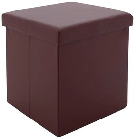 Stool-trunk Crystal pu dark brown 38x38x38cm 38x38x38 εκ.