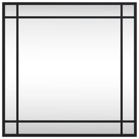 Καθρέφτης Τοίχου Τετράγωνος Μαύρος 50 x 50 εκ. από Σίδερο - Μαύρο