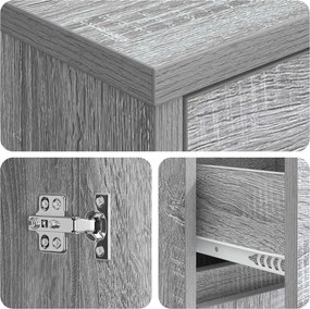 vidaXL Ντουλάπι Μπάνιου Γκρι Sonoma 35 x 36,5 x 85 εκ.