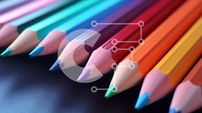 Intra Συλλεκτικό Ξύλινο Παζλ Plywood  4mm - Σύνθεση με ζωηρά χρωματιστά μολύβια Σε Ξύλινο Κουτί - Διαστάσεις Puzzle: 10x10 cm – 25 κομμάτια