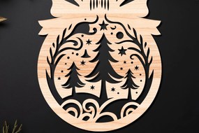 Σετ των 3 Intra απο ξύλο plywood 3mm-4mm πάχος Χριστουγεννιάτικο Στολίδι Δίασταση 8x8 cm INTRAFABR-110212355