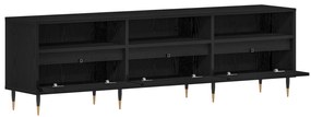 vidaXL Ντουλάπα τηλεόρασης Μαύρο Δρυς 150x30x44,5 εκ Κατασκευασμένο ξύλο