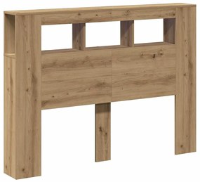 vidaXL LED κεφαλάρι Artisan Oak 140x18,5x103,5 cm Κατασκευασμένο ξύλο