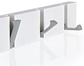 Estia Κρεμάστρα Τοίχου Ξύλινη 60x5.5x1.8cm 6 Θέσεων Με Αναδιπλούμενους Γάντζους Λευκή 02-18405