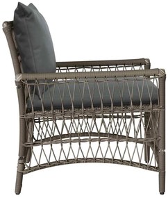 vidaXL Καρέκλα Κήπου με μαξιλάρι Γκρι 73 x 61 x 77 εκ συνθετικό ρατάν