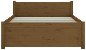 Πλαίσιο Κρεβατιού Μελί 90 x 190 εκ. από Μασίφ Ξύλο Single - Καφέ