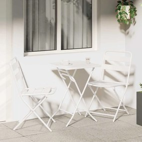 vidaXL Σετ Bistro 3 Κομματιών Πτυσσόμενο Λευκό Μεταλλικό