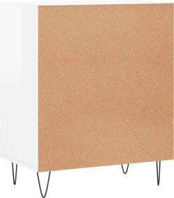 vidaXL Ραφιέρα Γυαλιστερή Λευκή 57 x 35 x 70 εκ. από Επεξεργ. Ξύλο