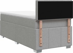 vidaXL Κρεβάτι box spring με στρώμα Ανοιχτό γκρι 90 x 200 cm Ύφασμα
