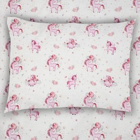 Βρεφική Μαξιλαροθήκη (35x45) Dimcol Unicorn 208 White-Pink