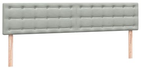 vidaXL Box Spring κρεβάτι με στρώμα ανοιχτό γκρι 200x210 cm Βελούδινο