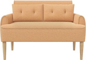 vidaXL Love seat με κουμπιά Μπεζ 117 x 67 x 77 εκ. Μπουκλέ