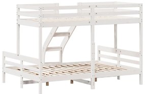 vidaXL Κουκέτα 80x200/140x200 εκ. Λευκό από Μασίφ Ξύλο Πεύκου