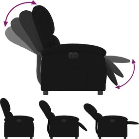 vidaXL Πολυθρόνα Ανακλινόμενη Ηλεκτρική Μαύρη Βελούδινη