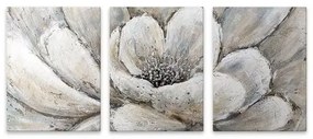 Πίνακας Σε Καμβά Silver Flowers 127930 Ψηφιακής Εκτύπωσης 126x55x3cm Silver Megapap Οριζόντιοι Καμβάς