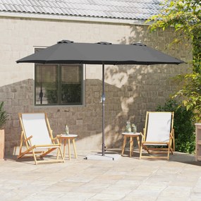 vidaXL Ομπρέλα Κήπου Ανθρακί 380 x 196 x 235 εκ.
