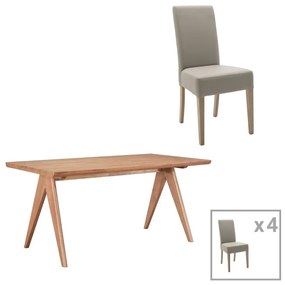 Τραπεζαρία Ditta-Winslow II 200-001055 (Σετ 5Τμχ) 180x85x75cm Walnut-Grey Four Seater