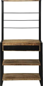 vidaXL Ράφι κουζίνας Καφέ και Μαύρο 80 x 40 x 160 cm