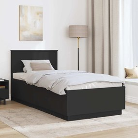 vidaXL Σκελετός Κρεβατιού Μαύρο 100 x 200 cm Επεξεργασμένο Ξύλο