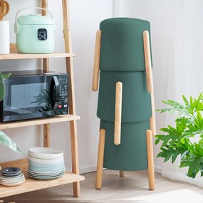 Σκαμπό Nextdeco Natural πράσινο Υ46,5x38x37,5εκ.