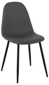 Καρέκλα CELINA Μεταλλική Μαύρη, Pvc Γκρι 45x54x85cm (Σετ 4 ΤΕΜ)