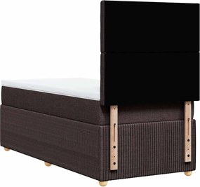 vidaXL Κρεβάτι Boxspring με Στρώμα Σκούρο Καφέ 100x200 εκ. Υφασμάτινο
