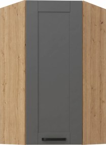 Κρεμαστό ντουλάπι γωνιακό Nelor 60x60 GN 108 1F-Γκρι σπέσιαλ - Φυσικό