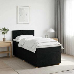 vidaXL Κρεβάτι box spring με στρώμα Μαύρο 100 x 200 cm Ύφασμα