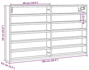 Βιτρίνα Χρώμα Sonoma Δρυς 100x8,5x58 εκ. από Επεξεργασμένο Ξύλο - Καφέ