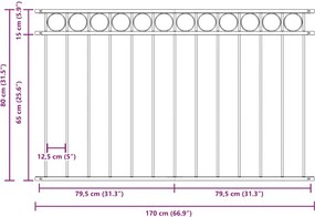vidaXL Πάνελ Περίφραξης ASSEN Ατσάλινο Μαύρο 163x80 εκ.