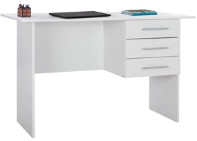 Γραφείο Μελαμίνης Ensley Με 3 Συρτάρια Λευκό 120x60x76 Εκ.