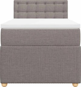 vidaXL Κρεβάτι Boxspring με Στρώμα Taupe 80x200 εκ. Υφασμάτινο