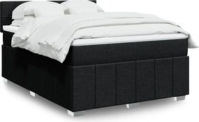 vidaXL Κρεβάτι Boxspring με Στρώμα Μαύρο 160x200 εκ. Υφασμάτινο