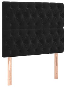 vidaXL Κρεβάτι Boxspring με Στρώμα Μαύρο 100x200 εκ. Βελούδινο