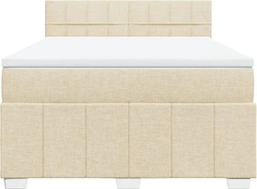 vidaXL Κρεβάτι Boxspring με Στρώμα Κρεμ 160x200 εκ. Υφασμάτινο