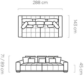 Καναπές Dimelo τριθέσιος-Petrol