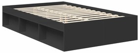 vidaXL Σκελετός Κρεβατιού Μαύρο 120 x 200 cm Στερεά ξυλεία πεύκου