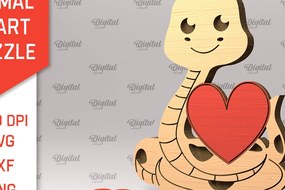 Σετ των 2 Intra απο ξύλο plywood 3mm-4mm πάχος – Snake Wooden Puzzle Δίασταση 20x20 cm INTRAFABR-97714800