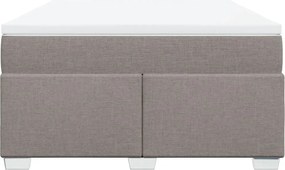vidaXL Κρεβάτι Boxspring με Στρώμα Taupe 160x200 εκ. Υφασμάτινο