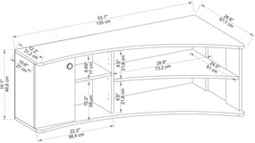 Έπιπλο Τηλεόρασης Πεύκο Atlantic / Ανθρακί TERMERA 48,6x67,7x135