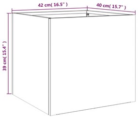 Ζαρντινιέρα Ασημί 32 x 30 x 29 εκ. από Γαλβανισμένο Χάλυβα - Ασήμι