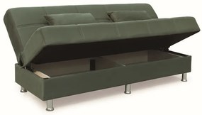 FELINA GREEN ΥΦΑΣΜΑ 3ΘΕΣΙΟΣ ΚΑΝΑΠΕΣ/ΚΡΕΒΑΤΙ ΜΕ ΑΠΟΘ.ΧΩΡΟ 182X90εκ.