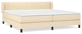 vidaXL Κρεβάτι Boxspring με Στρώμα Κρεμ 200x200 εκ. Υφασμάτινο
