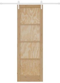 vidaXL Συρόμενη Πόρτα Φυσικό και λευκό 78 x 232 cm