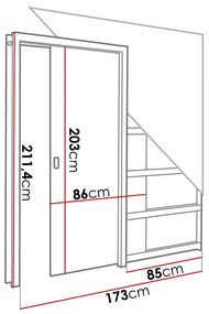 Συρόμενες πόρτες Dover 183, 61 kg, Sonoma οξιά, Πλαστικοποιημένη μοριοσανίδα, Ανοιχτό καφέ, Αλουμίνιο, Ατσάλι | Epipla1.gr