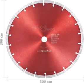 vidaXL Διαμαντόδισκος Κοπής 300 χιλ. Ατσάλινος