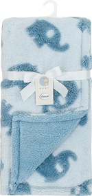 Κουβέρτα Fleece Αγκαλιάς Με Γουνάκι (75x100) Dimcol Elephant 08 Sky Blue