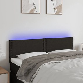 Κεφαλάρι Κρεβατιού LED Μαύρο 144x5x78/88 εκ. Υφασμάτινο 3121472
