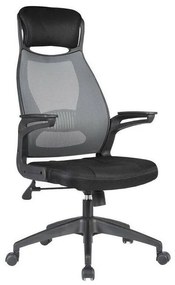 Καρέκλα γραφείου Houston 247, Γκρι, Μαύρο, 116x58x62cm, 13 kg, Με ρόδες, Με μπράτσα, Μηχανισμός καρέκλας: Κλίση | Epipla1.gr