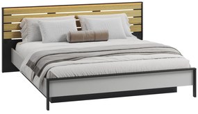 Κρεβάτι Fresno AT101, 180x200, Πλαστικοποιημένη μοριοσανίδα, Μέταλλο,  Τάβλες για Κρεβάτι, 212x211.4x92cm